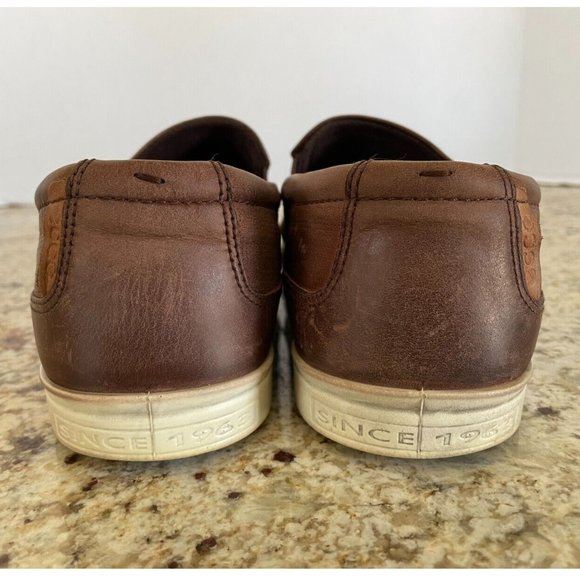 Ecco Shock Point Casual Slip-On Loafers Brown Leather, Men's 44 - Picture 5 of 7
